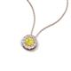 4 - Bernice 0.43 ctw Yellow Diamond accented Natural Diamonds Halo Pendant 