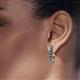 2 - Anna 3.20 ctw Created Blue Diamond (3.50 mm) Hoop Earrings 