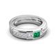 6 - Jayden 1.45 ctw Princess shape Emerald accented Lab Grown Diamonds Men Wedding Band (5.20 mm) 