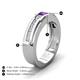 5 - Jayden 1.11 ctw Princess shape Amethyst accented Lab Grown Diamonds Men Wedding Band (5.20 mm) 