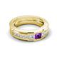 6 - Jayden 1.11 ctw Princess shape Amethyst accented Lab Grown Diamonds Men Wedding Band (5.20 mm) 
