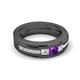6 - Jayden 1.11 ctw Princess shape Amethyst accented Lab Grown Diamonds Men Wedding Band (5.20 mm) 