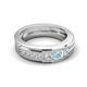 6 - Jayden 1.11 ctw Princess shape Aquamarine accented Lab Grown Diamonds Men Wedding Band (5.20 mm) 