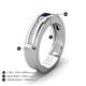 5 - Jayden 1.11 ctw Princess shape Blue Sapphire accented Lab Grown Diamonds Men Wedding Band (5.20 mm) 