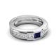 6 - Jayden 1.11 ctw Princess shape Blue Sapphire accented Lab Grown Diamonds Men Wedding Band (5.20 mm) 