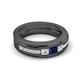 6 - Jayden 1.11 ctw Princess shape Blue Sapphire accented Lab Grown Diamonds Men Wedding Band (5.20 mm) 