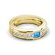 6 - Jayden 1.14 ctw Princess shape Blue Topaz accented Lab Grown Diamonds Men Wedding Band (5.20 mm) 