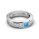 6 - Jayden 1.14 ctw Princess shape Blue Topaz accented Lab Grown Diamonds Men Wedding Band (5.20 mm) 