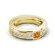 6 - Jayden 1.11 ctw Princess shape Citrine accented Lab Grown Diamonds Men Wedding Band (5.20 mm) 