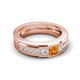 6 - Jayden 1.11 ctw Princess shape Citrine accented Lab Grown Diamonds Men Wedding Band (5.20 mm) 