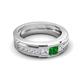 6 - Jayden 1.11 ctw Princess shape Green Garnet accented Lab Grown Diamonds Men Wedding Band (5.20 mm) 