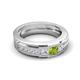 6 - Jayden 1.14 ctw Princess shape Peridot accented Lab Grown Diamonds Men Wedding Band (5.20 mm) 