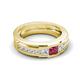 6 - Jayden 1.11 ctw Princess shape Pink Tourmaline accented Lab Grown Diamonds Men Wedding Band (5.20 mm) 