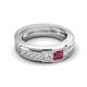 6 - Jayden 1.11 ctw Princess shape Pink Tourmaline accented Lab Grown Diamonds Men Wedding Band (5.20 mm) 