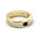 6 - Jayden 1.14 ctw Princess shape Red Garnet accented Lab Grown Diamonds Men Wedding Band (5.20 mm) 