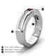 5 - Jayden 1.14 ctw Princess shape Red Garnet accented Lab Grown Diamonds Men Wedding Band (5.20 mm) 