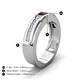 5 - Jayden 1.14 ctw Princess shape Rhodolite Garnet accented Lab Grown Diamonds Men Wedding Band (5.20 mm) 