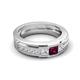 6 - Jayden 1.14 ctw Princess shape Rhodolite Garnet accented Lab Grown Diamonds Men Wedding Band (5.20 mm) 