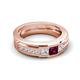 6 - Jayden 1.14 ctw Princess shape Rhodolite Garnet accented Lab Grown Diamonds Men Wedding Band (5.20 mm) 