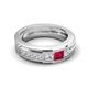 6 - Jayden 1.11 ctw Princess shape Ruby accented Lab Grown Diamonds Men Wedding Band (5.20 mm) 