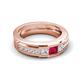 6 - Jayden 1.11 ctw Princess shape Ruby accented Lab Grown Diamonds Men Wedding Band (5.20 mm) 