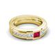 6 - Jayden 1.11 ctw Princess shape Ruby accented Lab Grown Diamonds Men Wedding Band (5.20 mm) 