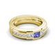 6 - Jayden 1.14 ctw Princess shape Tanzanite accented Lab Grown Diamonds Men Wedding Band (5.20 mm) 