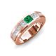 4 - Jayden 1.11 ctw Princess shape Emerald accented Lab Grown Diamonds Men Wedding Band (5.20 mm) 