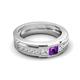 6 - Jayden 1.11 ctw Princess shape Amethyst accented Lab Grown Diamonds Men Wedding Band (5.20 mm) 