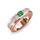 4 - Jayden 1.11 ctw Princess shape Green Garnet accented Lab Grown Diamonds Men Wedding Band (5.20 mm) 