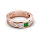 6 - Jayden 1.11 ctw Princess shape Green Garnet accented Lab Grown Diamonds Men Wedding Band (5.20 mm) 