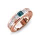 4 - Jayden 1.11 ctw Princess shape London Blue Topaz accented Lab Grown Diamonds Men Wedding Band (5.20 mm) 