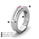 5 - Jayden 1.24 ctw Princess shape Pink Sapphire accented Lab Grown Diamonds Men Wedding Band (5.20 mm) 