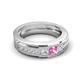 6 - Jayden 1.24 ctw Princess shape Pink Sapphire accented Lab Grown Diamonds Men Wedding Band (5.20 mm) 