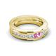 6 - Jayden 1.24 ctw Princess shape Pink Sapphire accented Lab Grown Diamonds Men Wedding Band (5.20 mm) 