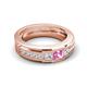 6 - Jayden 1.24 ctw Princess shape Pink Sapphire accented Lab Grown Diamonds Men Wedding Band (5.20 mm) 