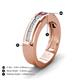 5 - Jayden 1.11 ctw Princess shape Pink Tourmaline accented Lab Grown Diamonds Men Wedding Band (5.20 mm) 