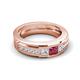 6 - Jayden 1.11 ctw Princess shape Pink Tourmaline accented Lab Grown Diamonds Men Wedding Band (5.20 mm) 