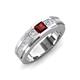 4 - Jayden 1.14 ctw Princess shape Red Garnet accented Lab Grown Diamonds Men Wedding Band (5.20 mm) 