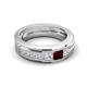 6 - Jayden 1.14 ctw Princess shape Red Garnet accented Lab Grown Diamonds Men Wedding Band (5.20 mm) 