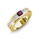 4 - Jayden 1.14 ctw Princess shape Rhodolite Garnet accented Lab Grown Diamonds Men Wedding Band (5.20 mm) 
