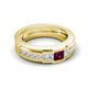 6 - Jayden 1.14 ctw Princess shape Rhodolite Garnet accented Lab Grown Diamonds Men Wedding Band (5.20 mm) 
