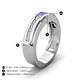 5 - Jayden 1.14 ctw Princess shape Tanzanite accented Lab Grown Diamonds Men Wedding Band (5.20 mm) 