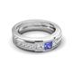 6 - Jayden 1.14 ctw Princess shape Tanzanite accented Lab Grown Diamonds Men Wedding Band (5.20 mm) 