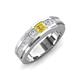 4 - Jayden 1.24 ctw Princess shape Yellow Sapphire accented Lab Grown Diamonds Men Wedding Band (5.20 mm) 