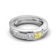6 - Jayden 1.24 ctw Princess shape Yellow Sapphire accented Lab Grown Diamonds Men Wedding Band (5.20 mm) 