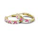 4 - Anna 2.56 ctw Pink Sapphire and Lab Grown Diamonds (3.50 mm) Hoop Earrings 