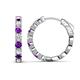 1 - Anna 2.40 ctw Amethyst and Natural Diamonds (3.50 mm) Hoop Earrings 