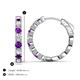3 - Anna 2.40 ctw Amethyst and Natural Diamonds (3.50 mm) Hoop Earrings 