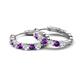 4 - Anna 2.40 ctw Amethyst and Natural Diamonds (3.50 mm) Hoop Earrings 